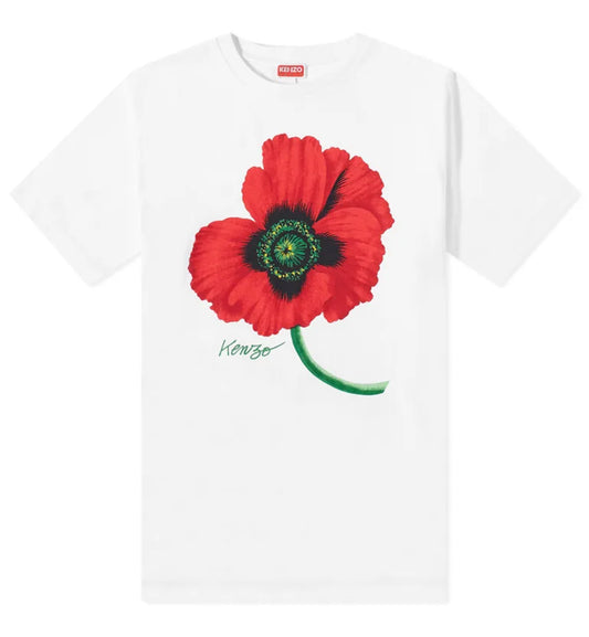 Kenzo 'Boke Flower' Poppy Printed T-shirt (White)