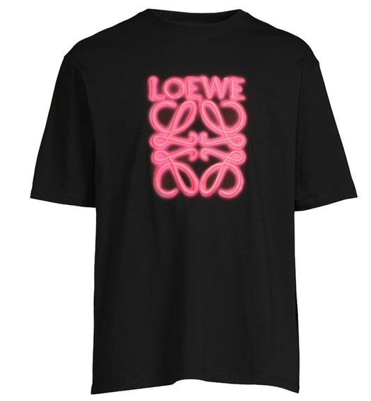 Loewe Cotton T-Shirt With Neon Logo (Black)