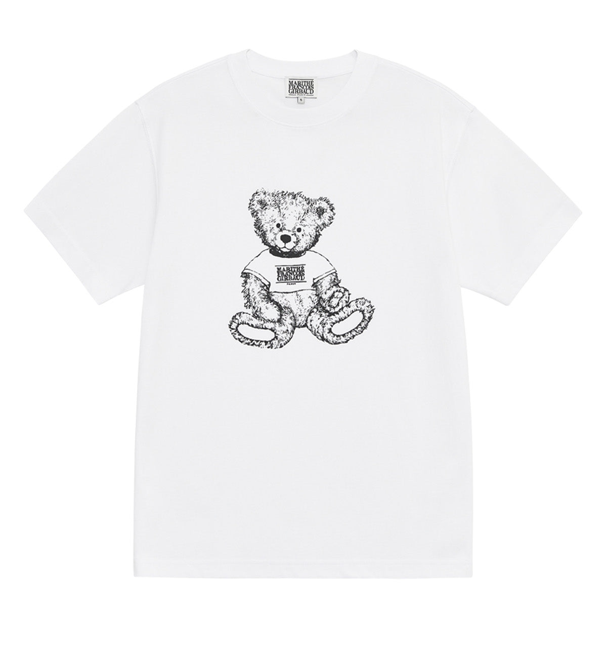 Marithe Doodle Bear T-Shirt (White Black)