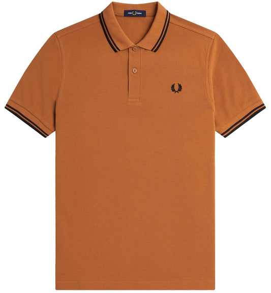 Fred Perry Black Twin Tipped Brown Polo Shirt