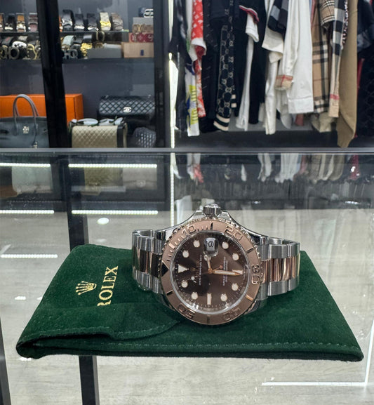 [Pre-Used] Rolex Yachtmaster Watch 126621 Half Rose Gold (Chocolate Dial)