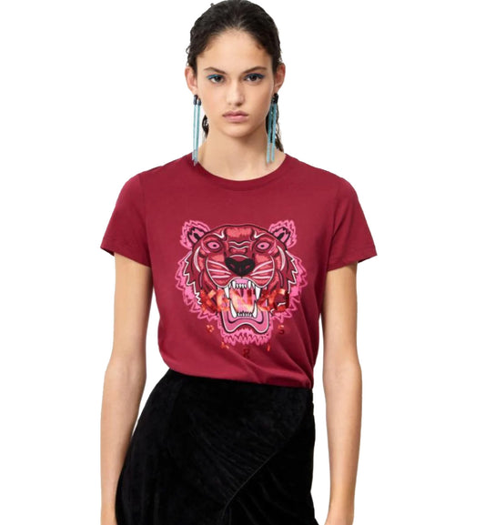 Kenzo Female Red Tiger (Red Word) T-Shirt (Red)