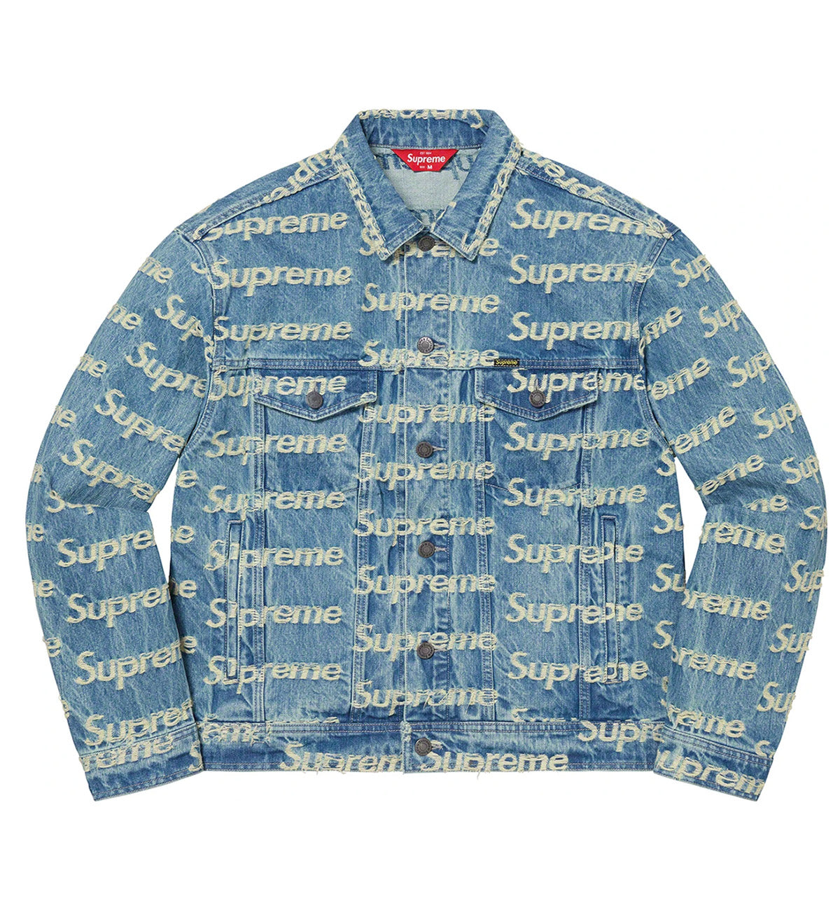 Supreme Week 10 Full Logo Denim Jacket (Blue)