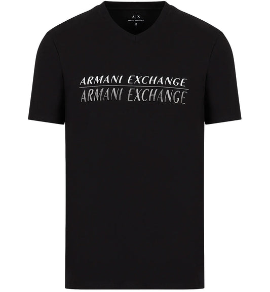 Armani Exchange Slim Fit Line Logo Tee (Black)