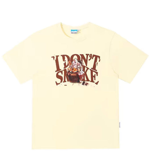 I Don't Smoke Cup Cake Logo T-Shirt (Yellow)