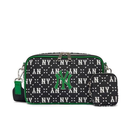 Dia Monogram Jacquard Mini Cross Bag (Black Green)