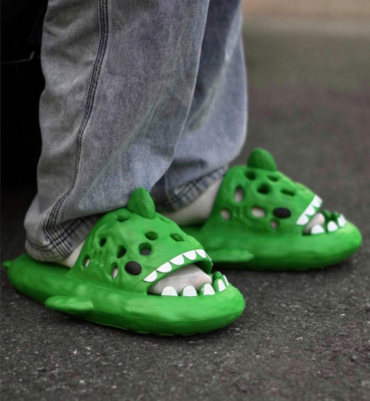 Chikoku Hole Fun Shark Sandals (Green)