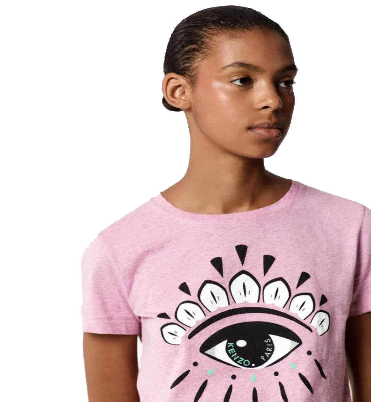 Kenzo Female White Eye (Black Line) T-Shirt (Pink)