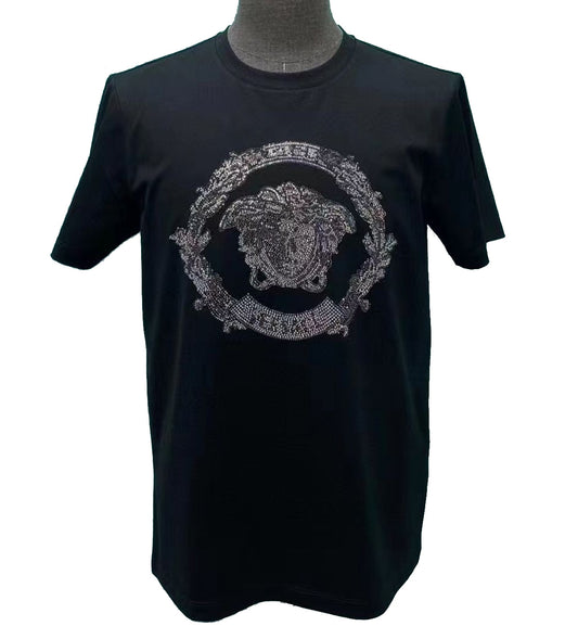 Versace Crystal Brace Medusa T-Shirt (Black)