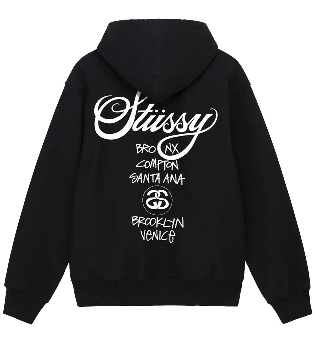 Stussy World Tour Zipped Hoodie (Black)