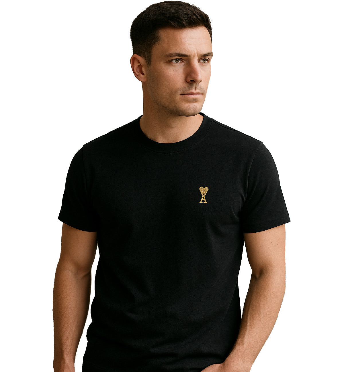 Ami Paris ADC Logo Embroidered T-Shirt (Black)