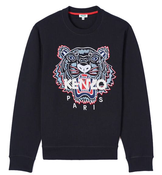 Kenzo Red Cyan Embroidered Tiger Logo Sweatshirt
