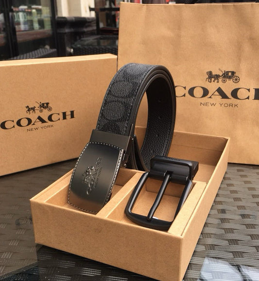 Coach Double Buckle Head Belt V7