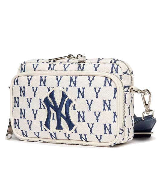 NYK Monogram Mini Cross Bag (White Blue)