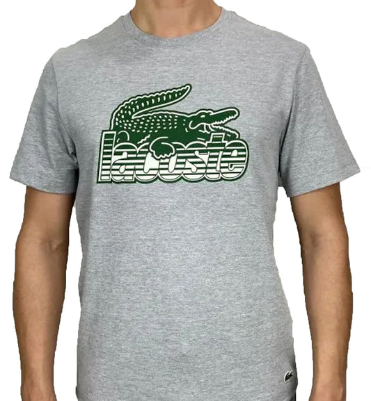 Lacoste Crocodile Printed Logo T-Shirt (Grey)