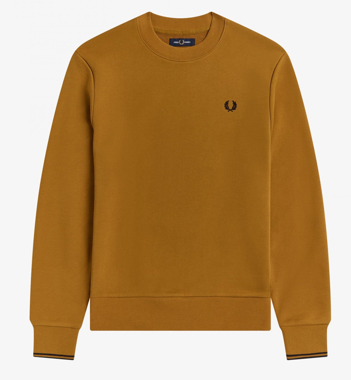 Fred Perry Crew Neck Sweatshirt (Dark Caramel)