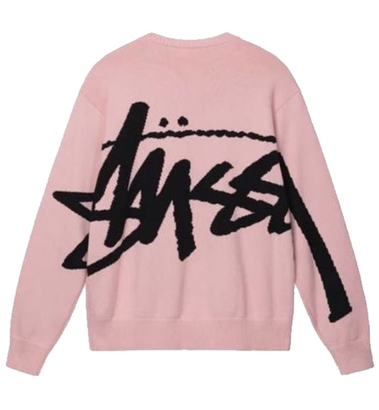 Stussy Knit Stock Sweatshirt (Pink)