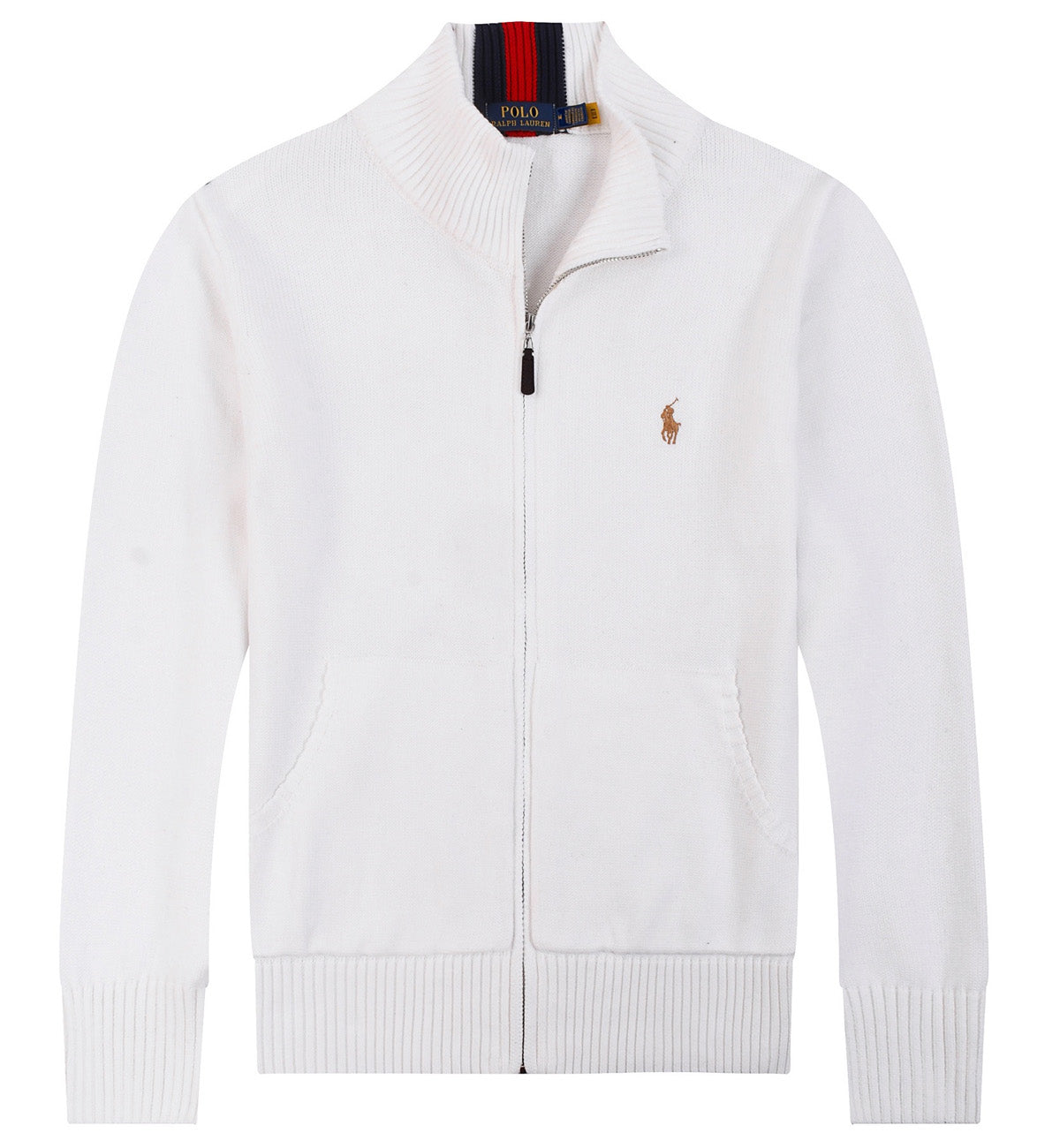 Ralph Lauren Cardigan Sweatshirt (White Gold)