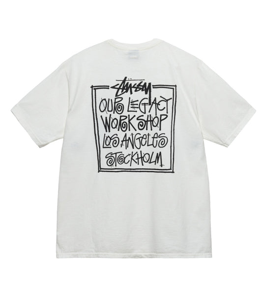 Stussy Our Legacy Frame Pigment Dyed Tee (White)