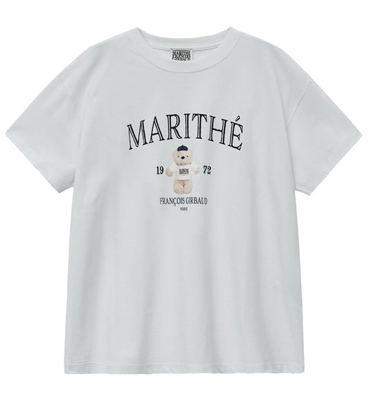 Marithe Mari Graphic Oversized T-Shirt (White)