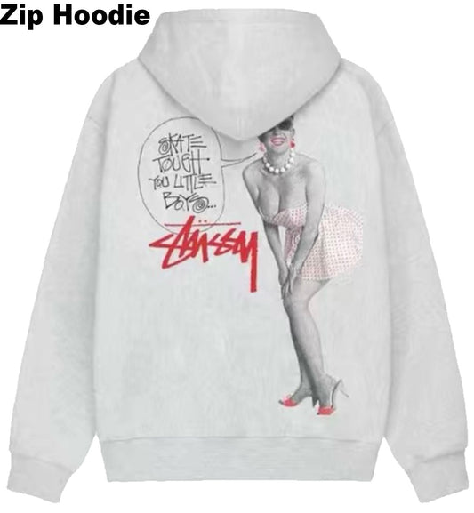 Stussy Skate Tough Zip Hoodie (White)