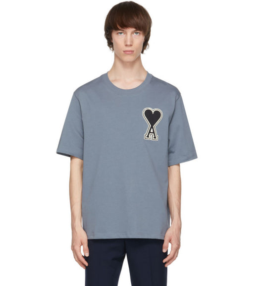 Ami de Coeur Outline Heart T-shirt (Blue Black)