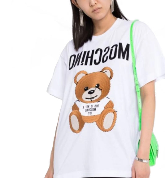 Moschino Embroidered Inside Out Teddy Bear T-Shirt (White)