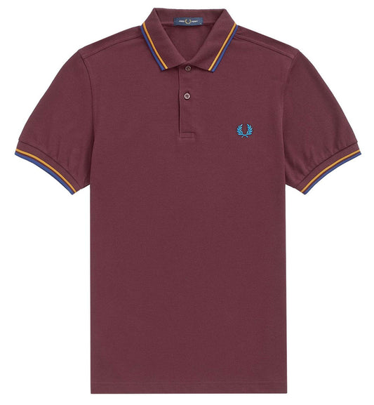 Fred Perry Blue Yellow Stripe Plum Polo Shirt