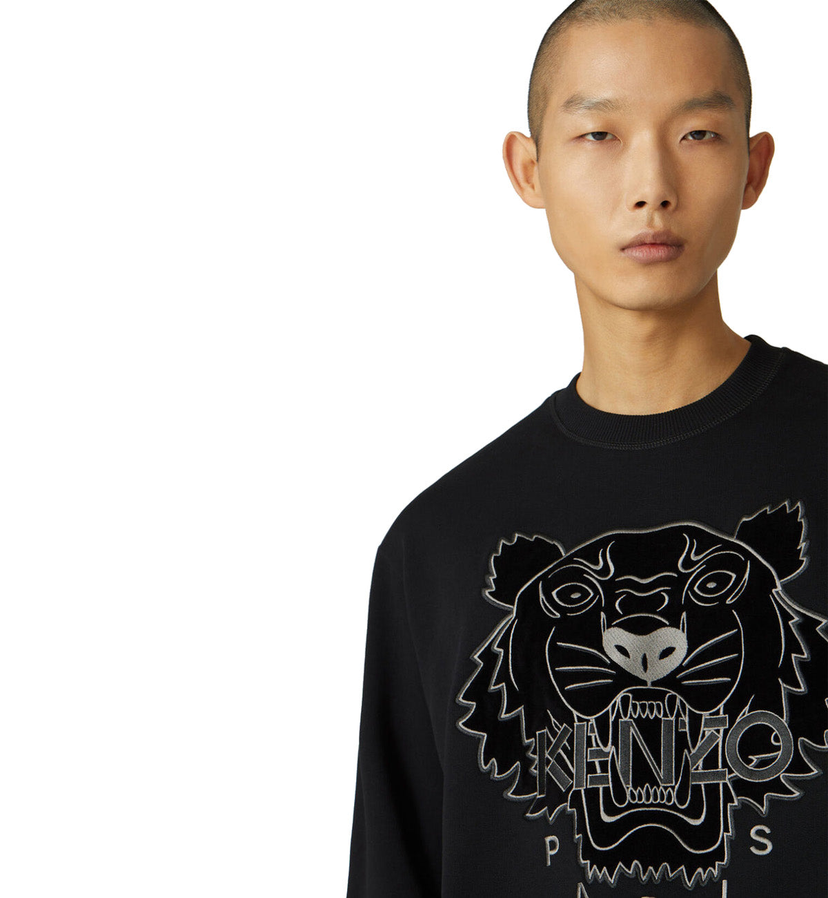 Kenzo Black Tiger Embroidered Logo Sweatshirt