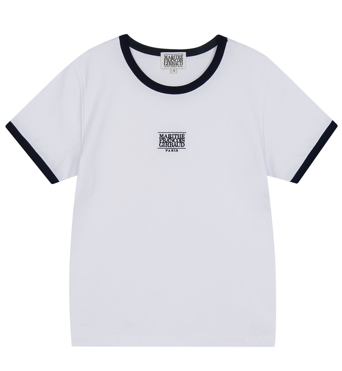 Marithe W Classic Logo Ringer T-Shirt (White)