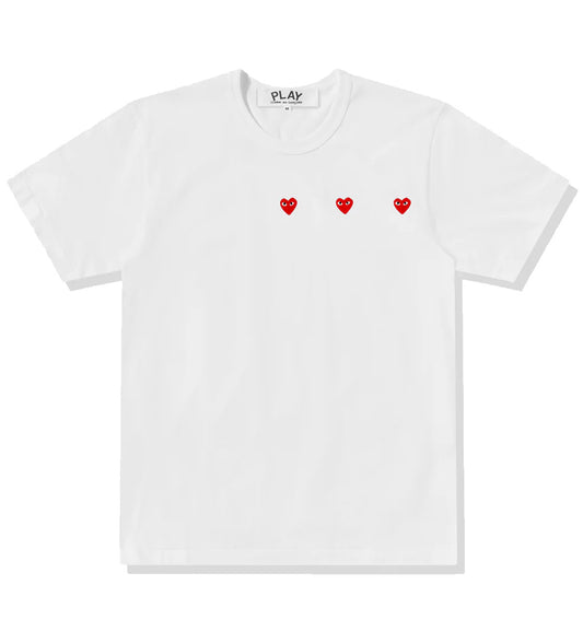 CDG Play Multi Red Heart T-Shirt (White)