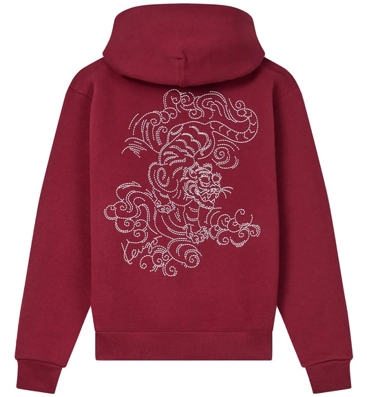 Kenzo Star Tiger Embroidered Hoodie (Bordeaux)