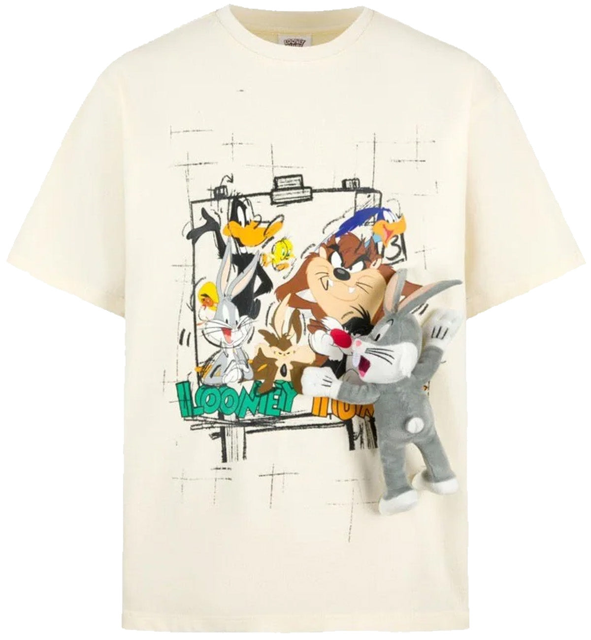 13DE MARZO x LOONEY TUNES All Member Frame T-Shirt (Beige)