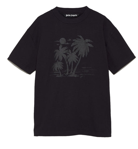 Palm Angels Grey Palm Tress T-Shirt (Black)