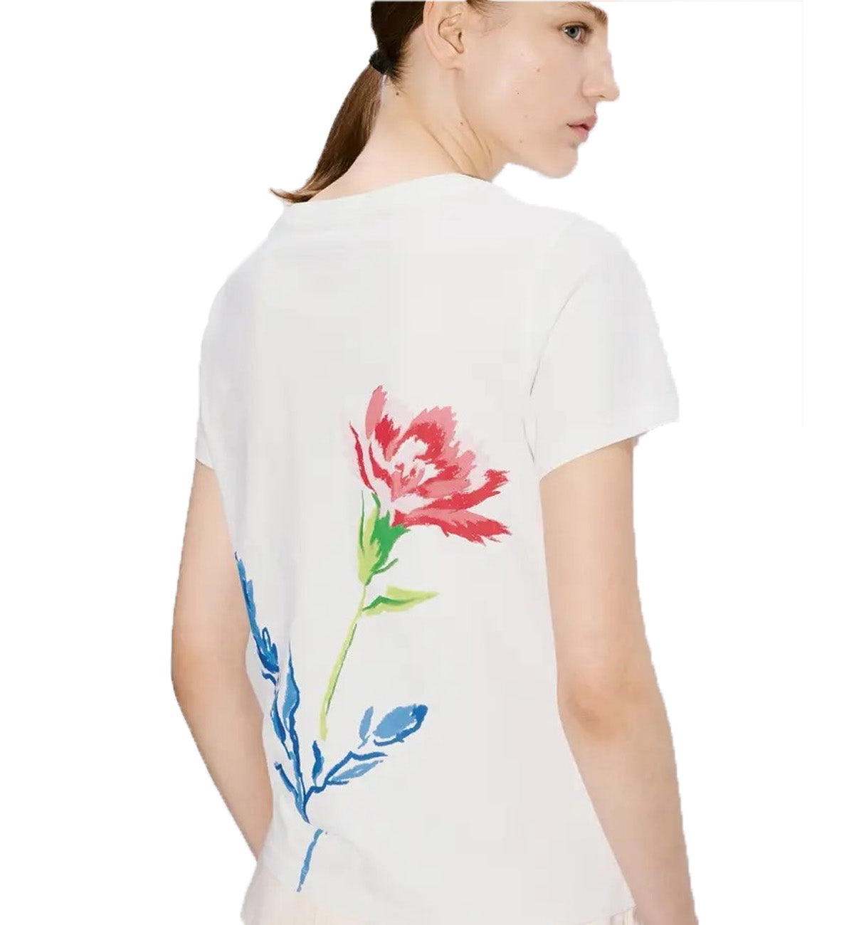 Kenzo Female Drawn Flower T-Shirt (White)