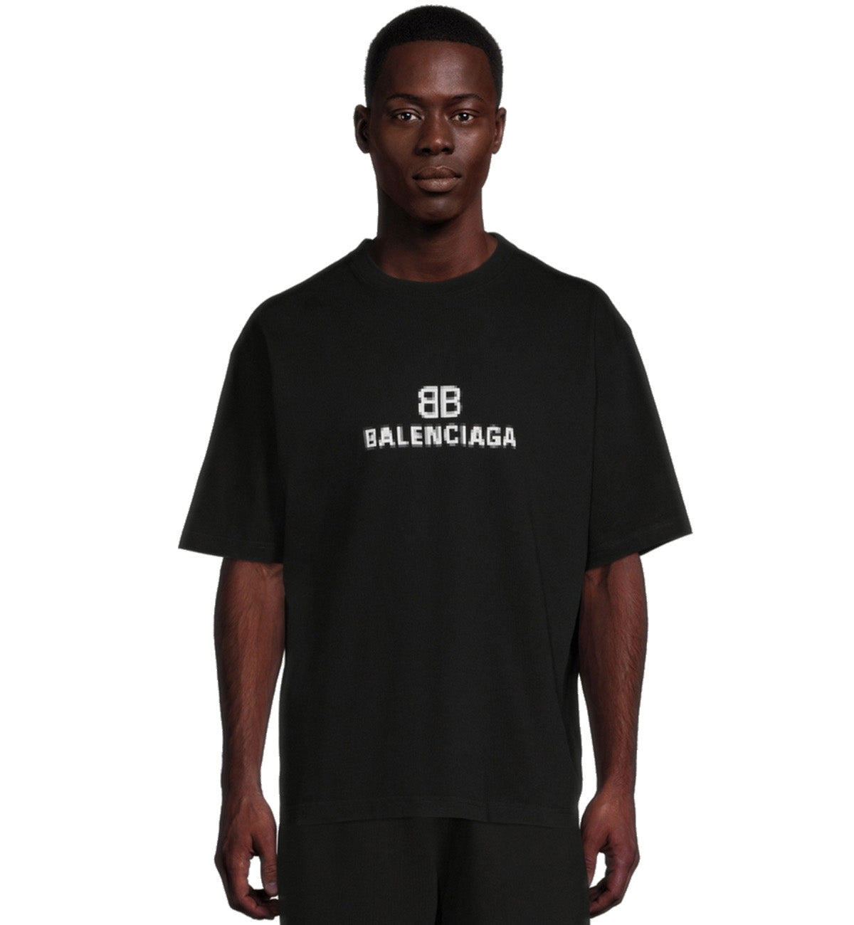Balenciaga Logo Pixel T-Shirt (Black)