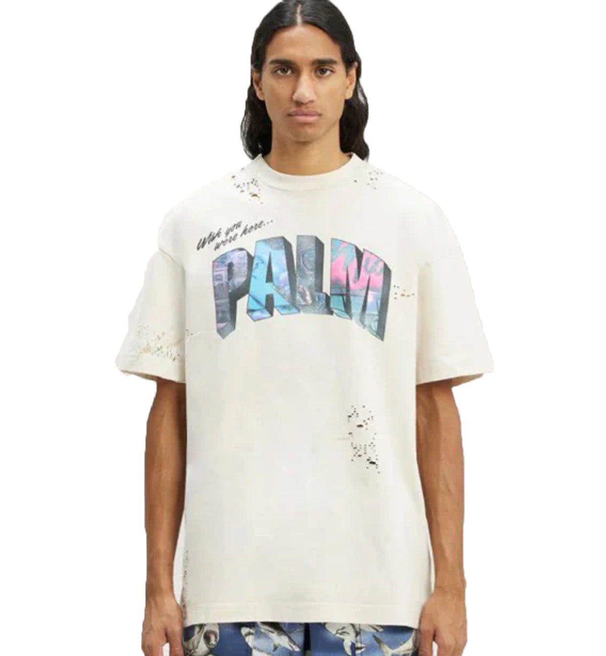 Palm Angels White 2023 Palm Sign-Print T-Shirt