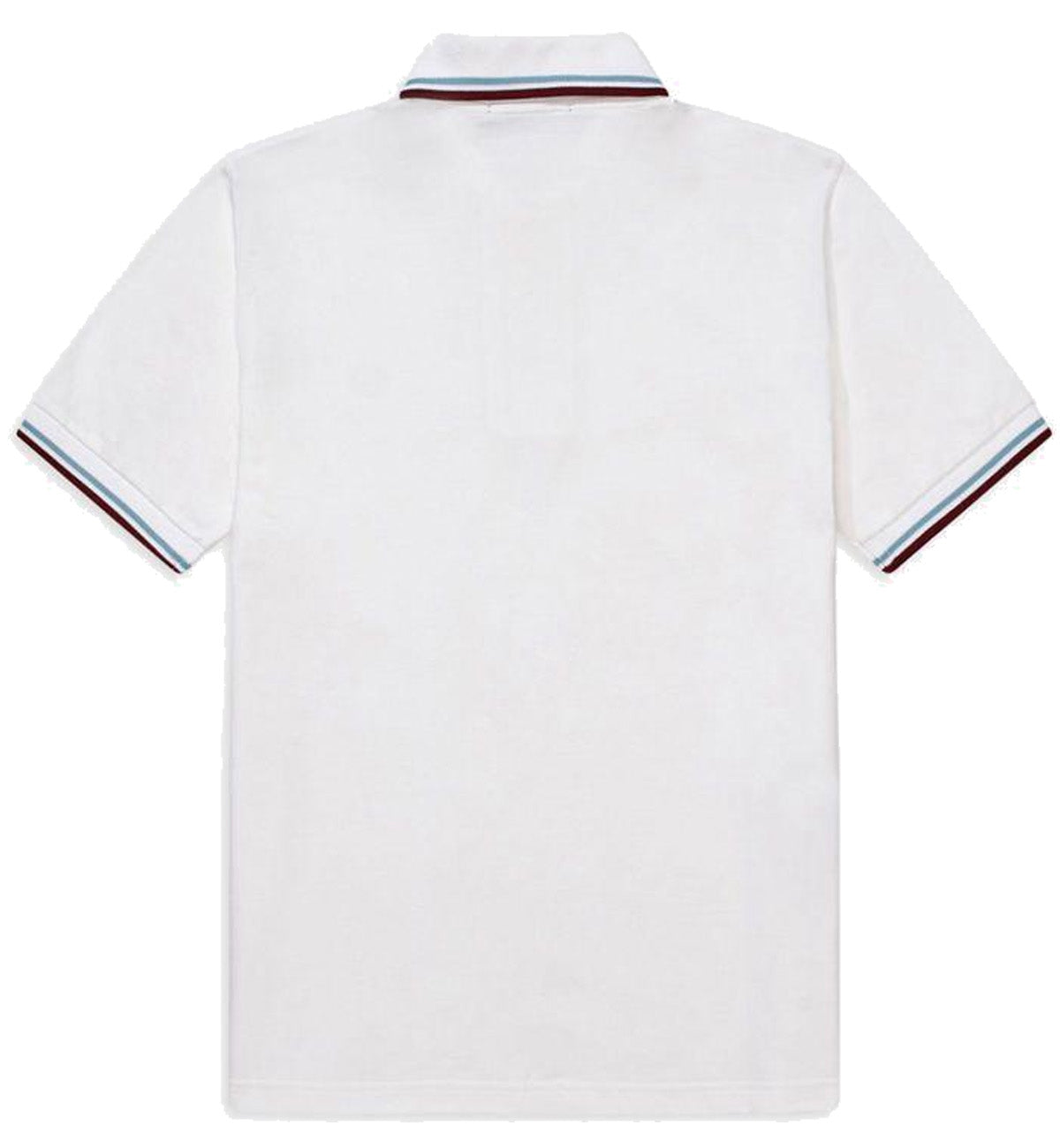 Fred Perry Maroon Cyan Stripe White Polo Shirt