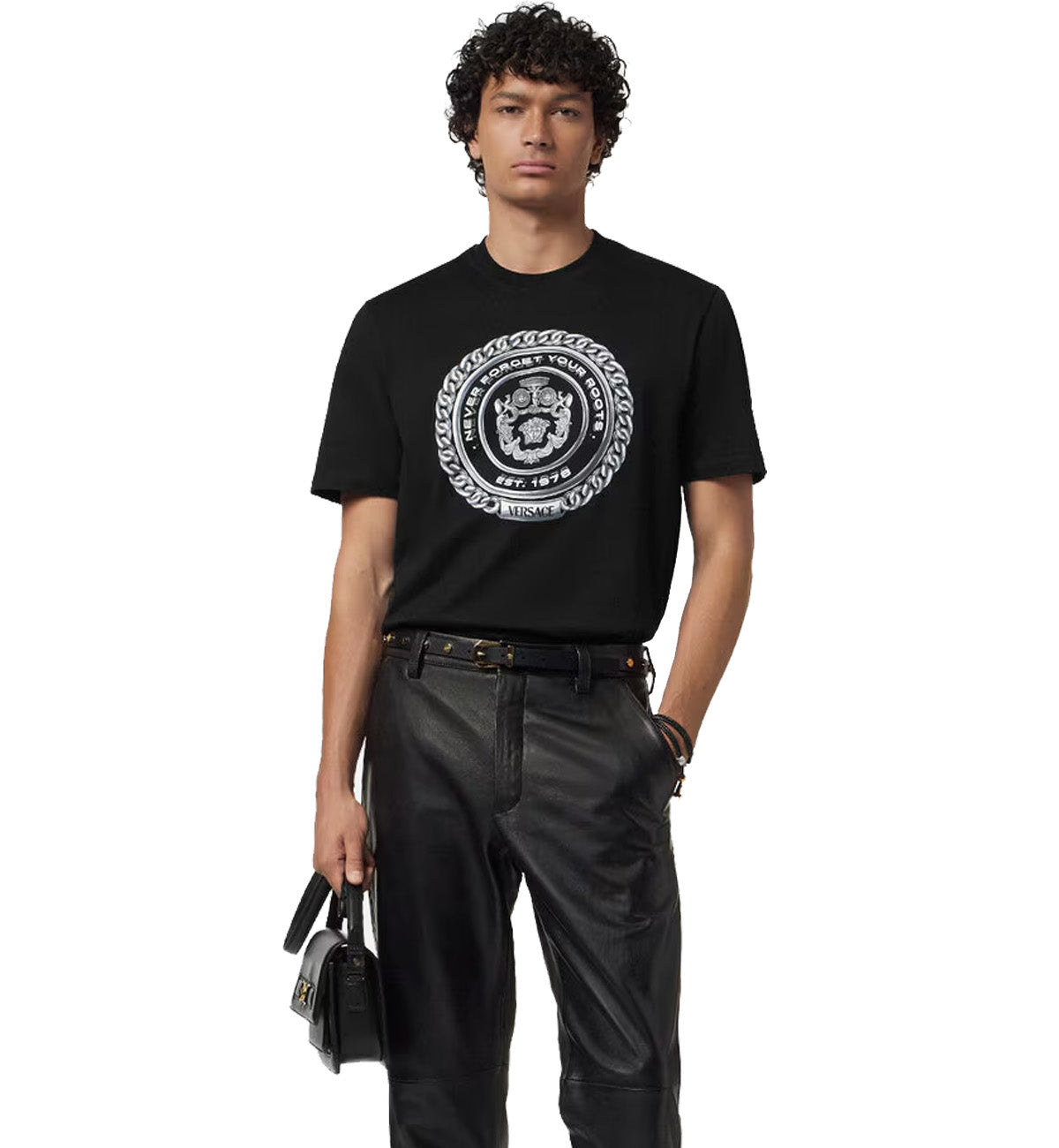 Versace Chain Crest T-Shirt (Black)