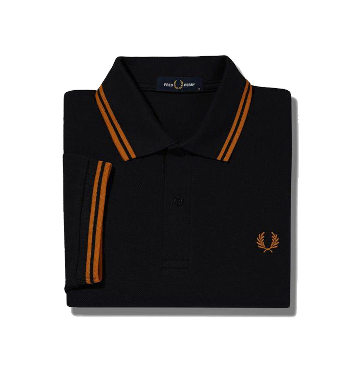 Fred Perry Bronze Double Stripe Black Polo Shirt