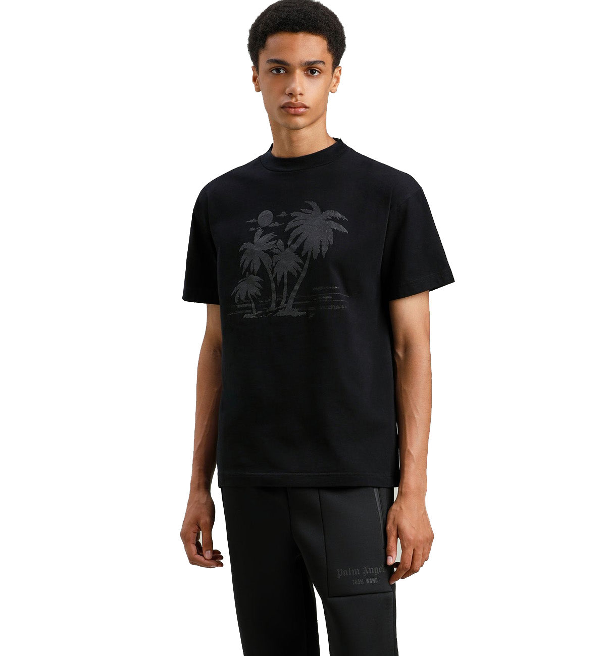 Palm Angels Grey Palm Tress T-Shirt (Black)