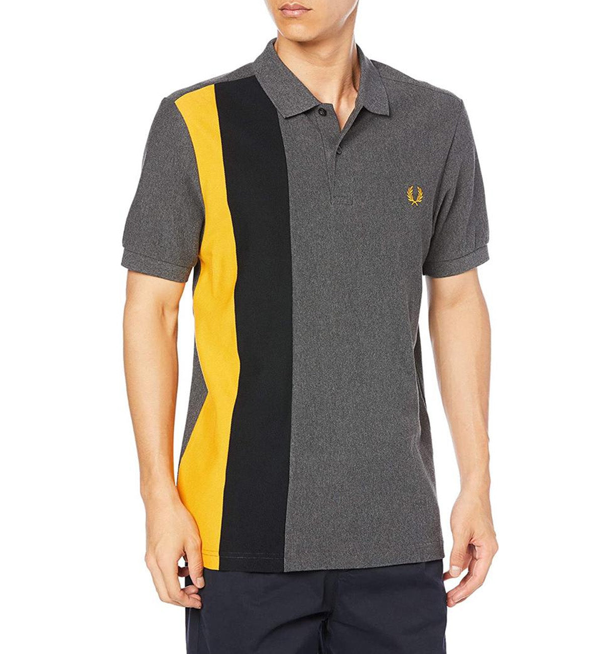 Fred Perry Side Panel Stripe Polo Shirt (Gold)