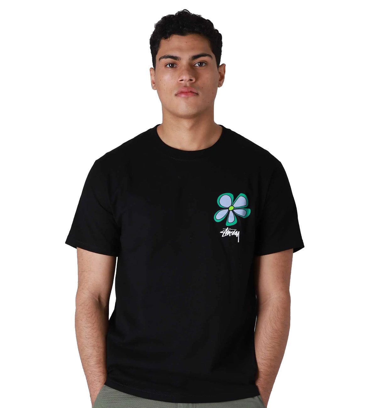 Stussy Blue Flower Tee (Black)