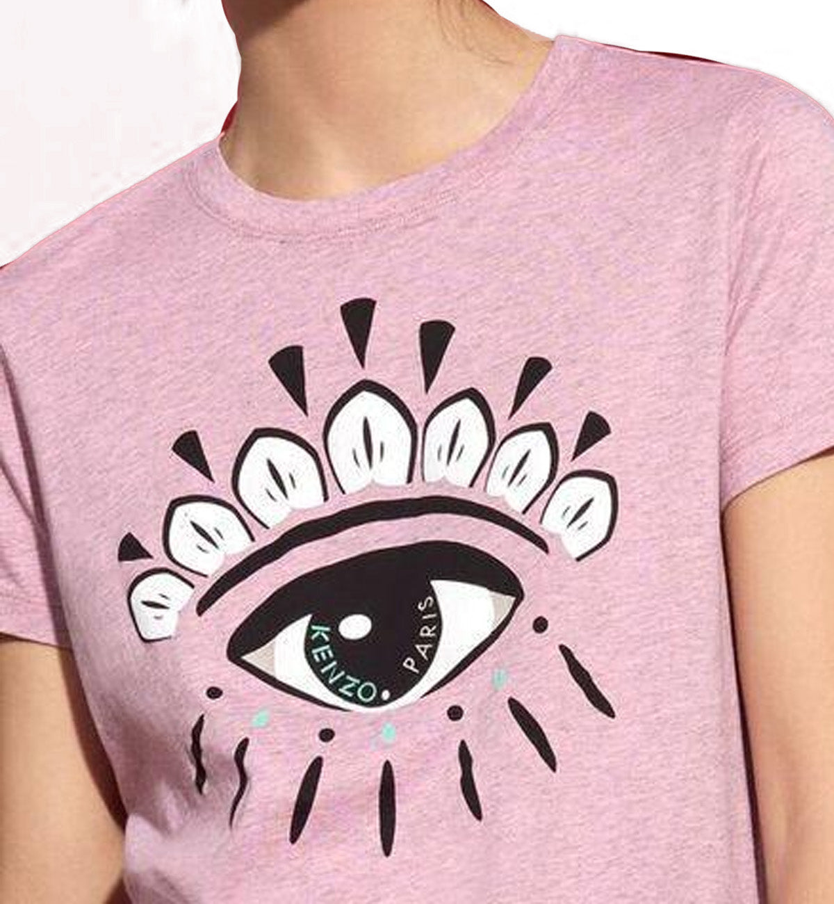 Kenzo Female White Eye (Black Line) T-Shirt (Pink)