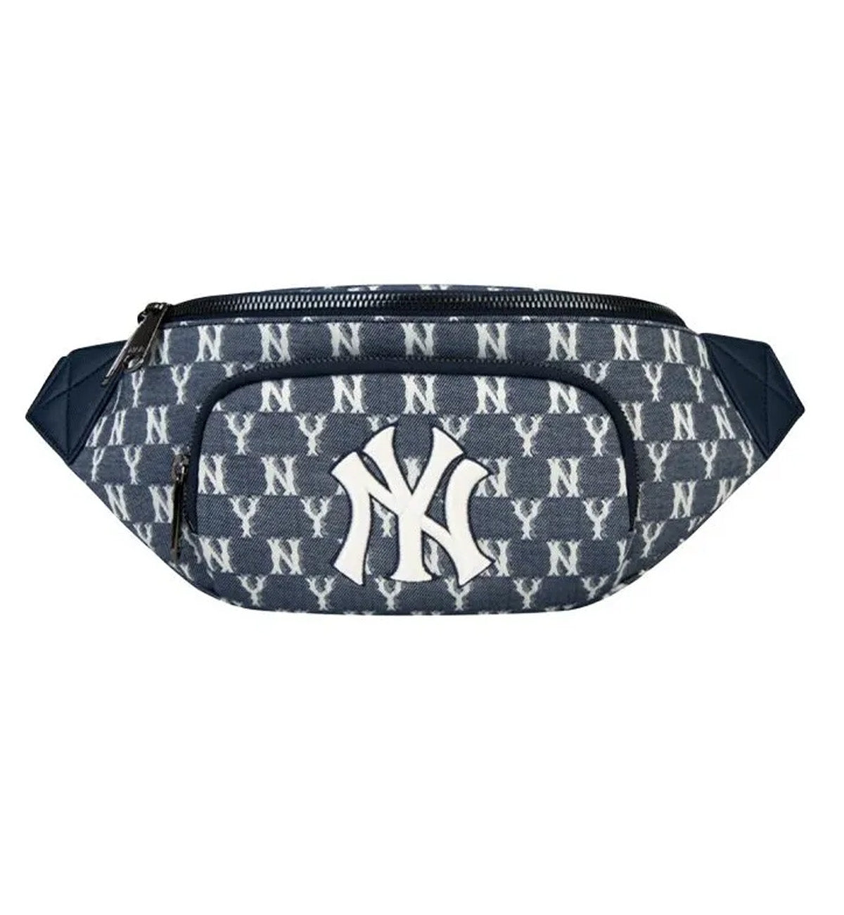 MLB Monogram New York Yankees Hip Sack NY Logo Waist Bag Pouch Bag (Dark Blue)