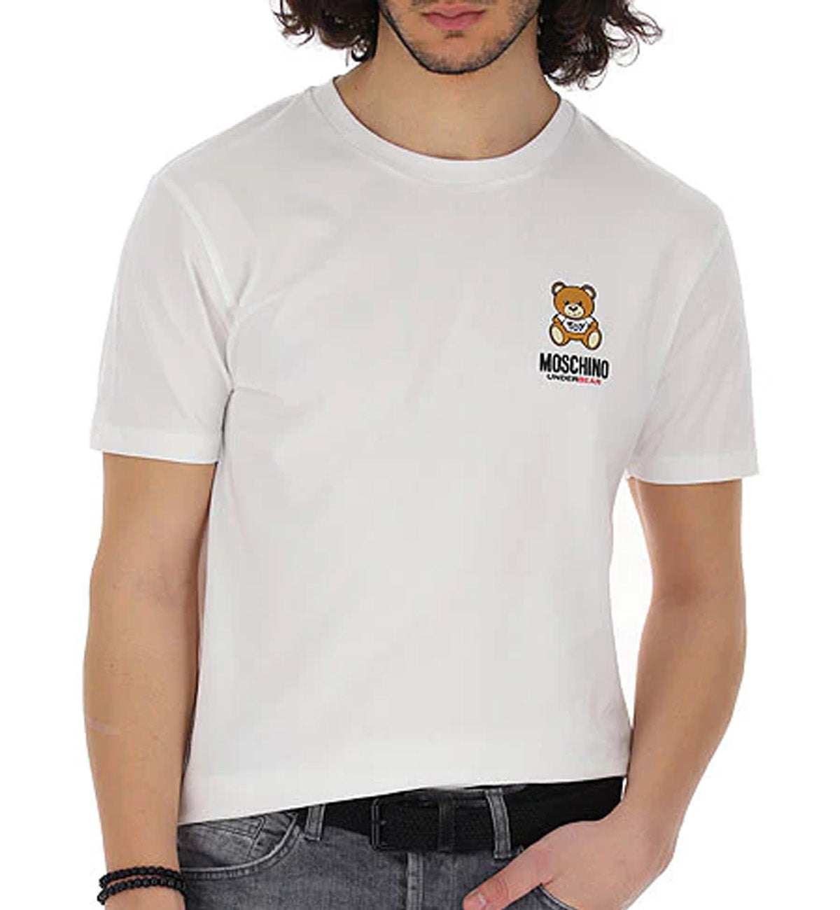 Moschino Underbear Chest Logo T-shirt (White)