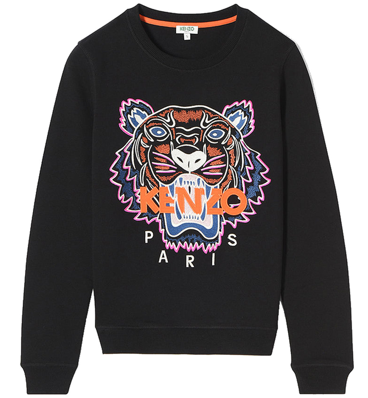 Kenzo Pink Red Embroidered Tiger Logo Sweatshirt