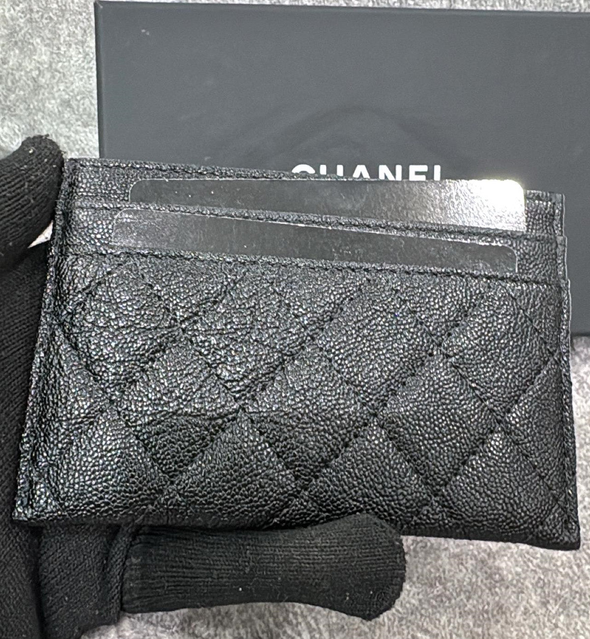 [Pre-Used] Chanel Cardholder Caviar Black Boy