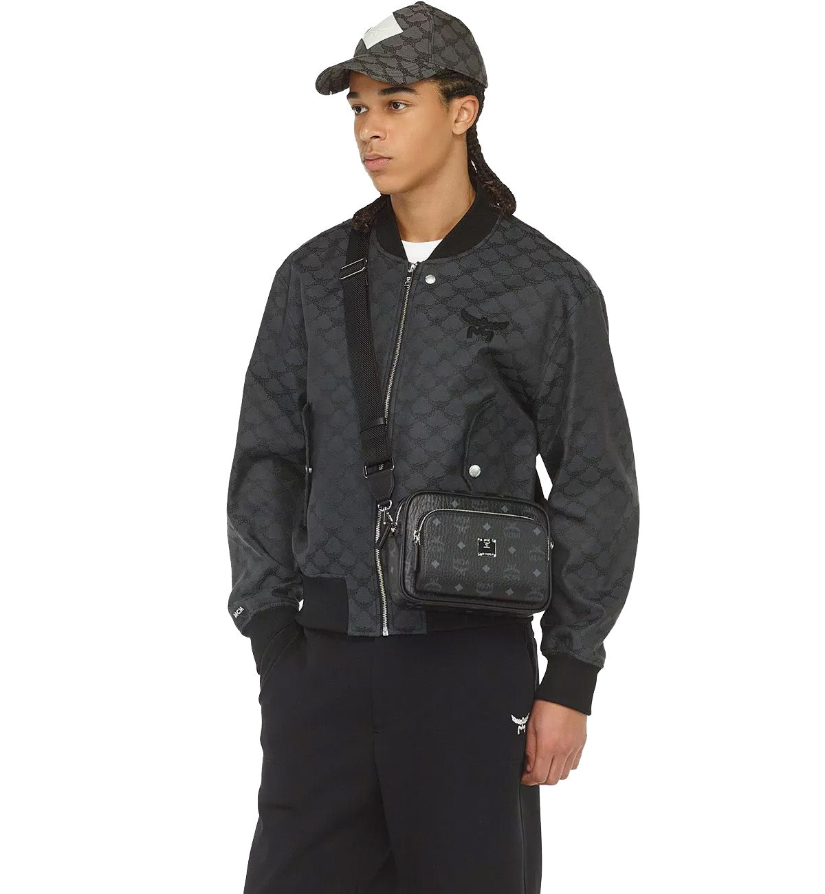 MCM Mini Aren Crossbody Visetos (Black)