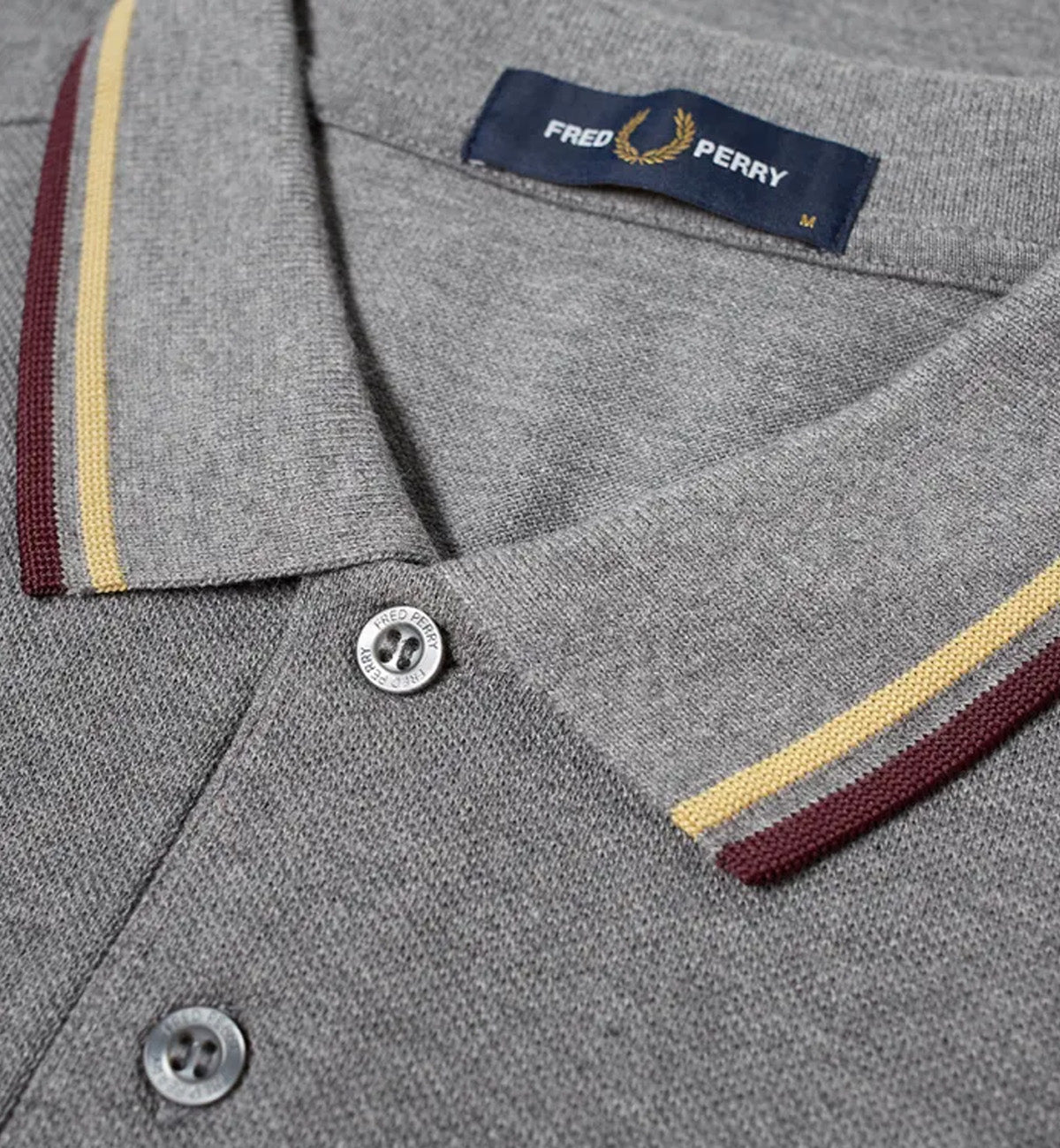 Fred Perry Plum Yellow Stripe Grey Polo Shirt